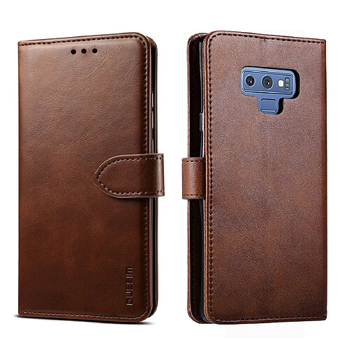 Wewoo Housse Coque Pour Galaxy Note 9 GUSSIM Business Style Étui en cuir à rabat horizontal avec support et fentes cartes et portefeuille marron