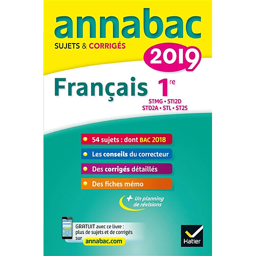 Français 1re : STMG, STI2D, STD2A, STL, ST2S : 2019 · Occasion