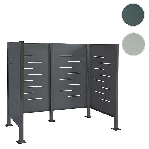 Mendler Clôture pour poubelles HWC-J55, Cache-poubelle Rangement pour poubelles, 150x165x85cm métal ~ anthracite