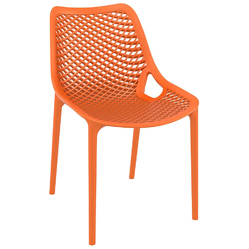 Alterego Chaise moderne 'BLOW' orange en matière plastique