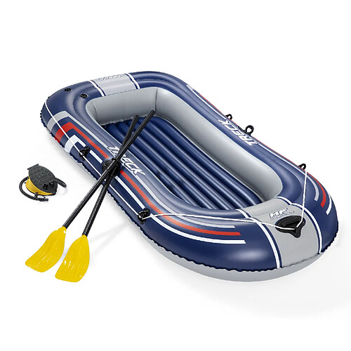 Bateau Gonflable pour 2 Adultes Bestway Hydro Force Treck 228x121x32 cm avec 2 Rames et Gonfleur à Pied Inclus