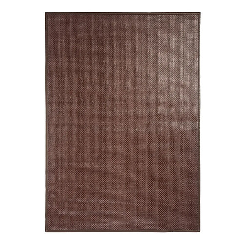 Thedecofactory SKIN - Tapis tissé plat en cuir chocolat 140x200