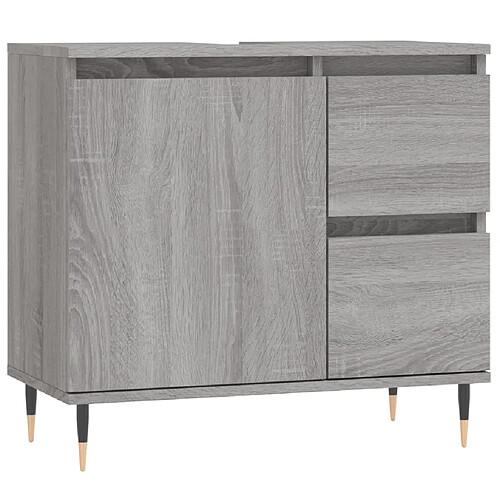 Maison Chic Armoire de bain,Meuble de rangement de salle de bain,Meuble haut sonoma gris 65x33x60 cm bois d'ingénierie -GKD591711