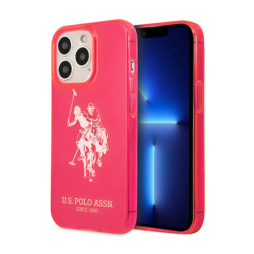 Us Polo U.S Polo Coque pour iPhone 13 Pro Max Élégante Collection Big Horse Rose