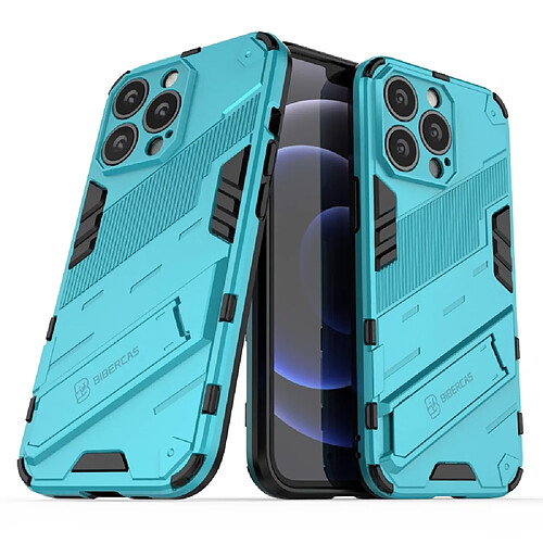 Coque en TPU antichoc avec béquille bleu clair pour votre Apple iPhone 13 Pro Max 6.7 pouces