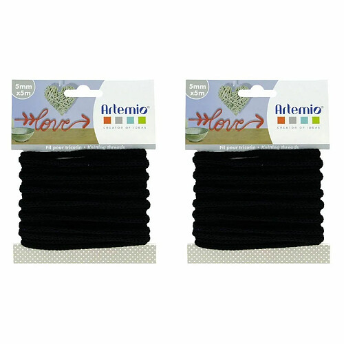 Artemio 2 fils à tricotin 5 mm x 5 m - noir