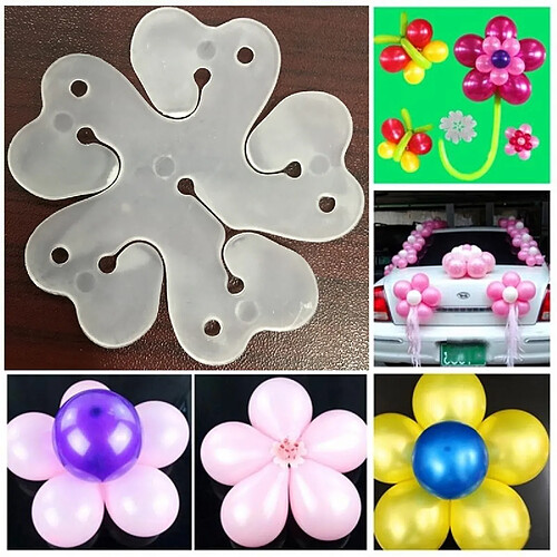 Wewoo 51 PCS Fleur Ballons Décoration Accessoires Prune Clip Anniversaire De Mariage Fête En Plastique Ballon