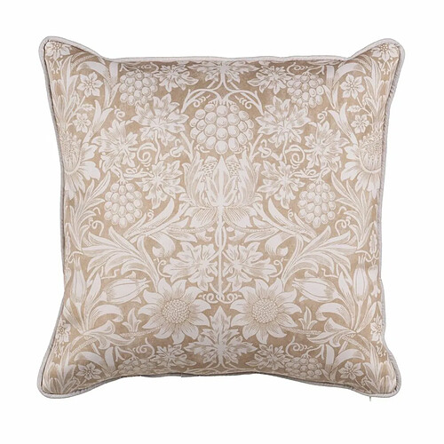 BigBuy Home Coussin Beige Fleurs 50 x 50 cm