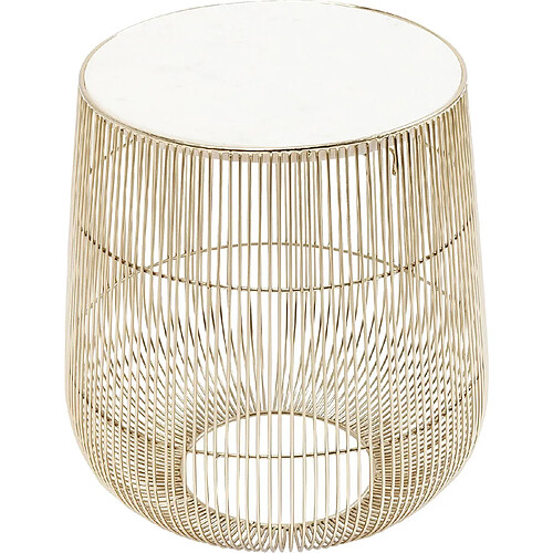 Karedesign Table d'appoint Beam dorée marbre blanc 32cm Kare Design