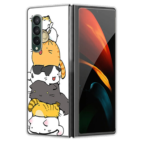 Coque en TPU anti-chute, antichoc empiler des chats pour votre Samsung Galaxy Z Fold3 5G