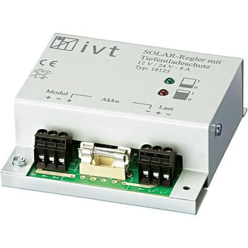 IVT 200001 Régulateur de charge solaire 12/24 V 8 A (Import Allemagne)