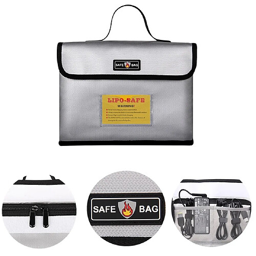 Protection batterie LiPo Antidéflagrant Fireproof Guard Safe Bag 22x10x7.5cm