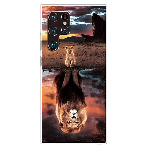 Coque en TPU anti-rayures Lion pour votre Samsung Galaxy S22 Ultra