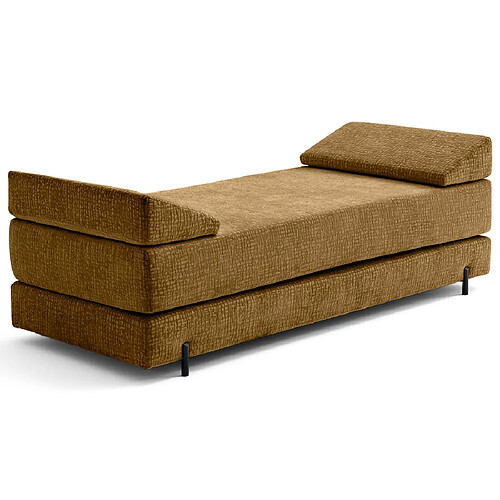 Bestmobilier Brescia - banquette 3 places convertible en tissu velours relief