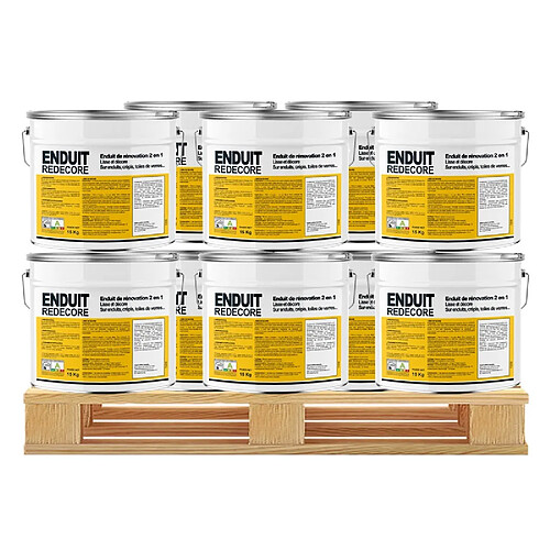 Apara Enduit décoratif, rénovation rapide, 2 en 1, lisse et décore sur plâtre, peintures, crépis, fibres, toile de verre-10 x 15 Kg-Crème (RAL 9001)