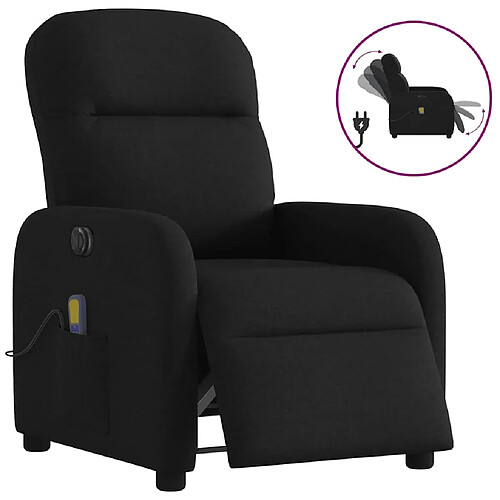 vidaXL Fauteuil de massage inclinable électrique Noir Tissu