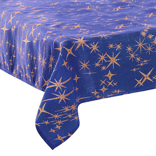 Feeric Lights And Christmas Nappe étoiles de Noël Caneva - L. 140 x l. 360 cm - Bleu nuit