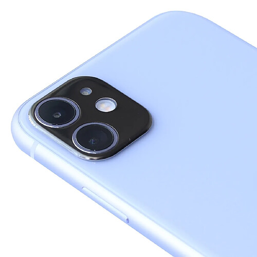 Wewoo Film de verre trempé Protecteur d'objectif de caméra en alliage d'aluminium pour iPhone 11 noir