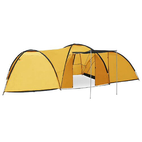 vidaXL Tente igloo de camping 650x240x190 cm 8 personnes Jaune