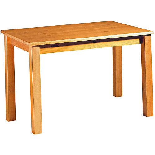 Pegane Table à manger rectangulaire en pin massif coloris Miel - Longueur 120 x Profondeur 80 x Hauteur 73 cm