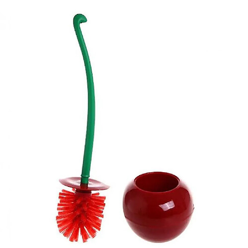 Universal Brosse de salle de bains avec porte-bol, manche longue, outil de nettoyage de la salle de bains domestique (rouge)