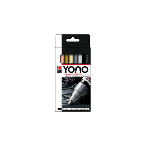 Marabu Feutre acrylique 'YONO', 1,5 - 3,0 mm, set de 4 METAL ()