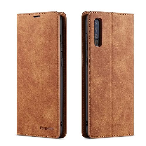 Wewoo Housse Coque Pour Galaxy A50 Forwenw Dream Series Oil Edge Fort Magnetism Étui à rabat horizontal en cuir avec support et fentes cartes et portefeuille et cadre photo marron