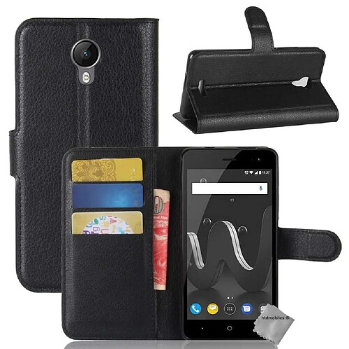 Htdmobiles Housse etui portefeuille pour Wiko Jerry 2 + film ecran - NOIR