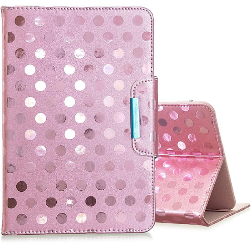 Wewoo Housse Coque Pour étui en cuir à rabat horizontal de 8 pouces tablette universelle de couleur unie avec point de vague et support or rose