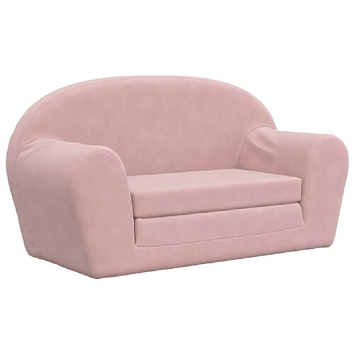 Maison Chic Canapé-lit convertible 2 places, Clic-Clac pour enfants rose peluche douce -GKD90180