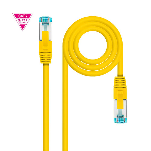 Câble réseau Nanocable Rj45 Lszh Cat.7 600Mhz Sftp Awg26 2 M jaune