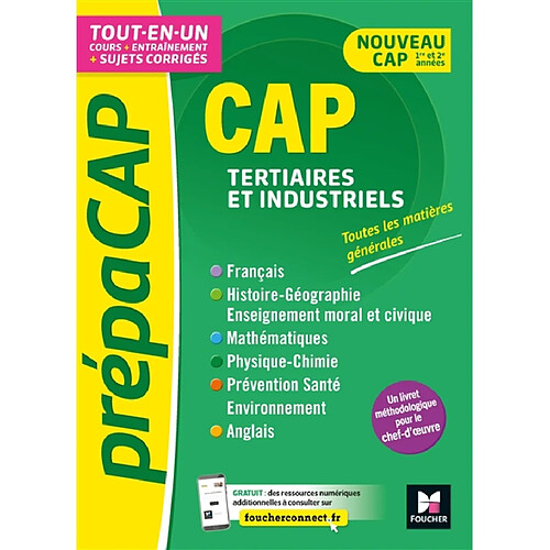 CAP tertiaires et industriels : nouveau CAP, 1re et 2e années : toutes les matières générales, tout-en-un · Occasion