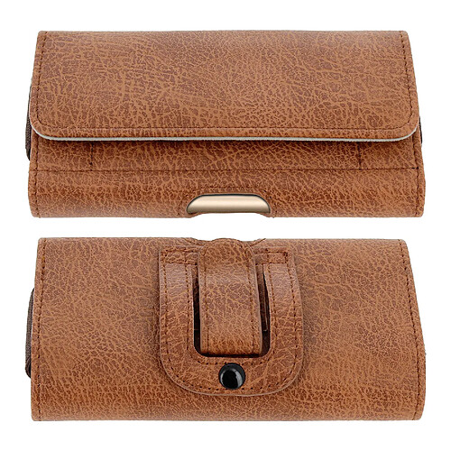 Avizar Étui Ceinture Smartphone Pochette Vintage Clip Porte-cartes Taille 3XL - Marron