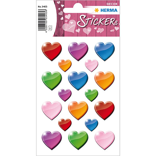 HERMA Sticker DECOR 'Coeurs multicolores' ()