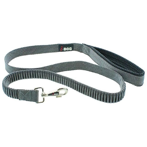 I-DOG I DOG Laisse Confort - L 120 cm - Noir et gris - Pour chien