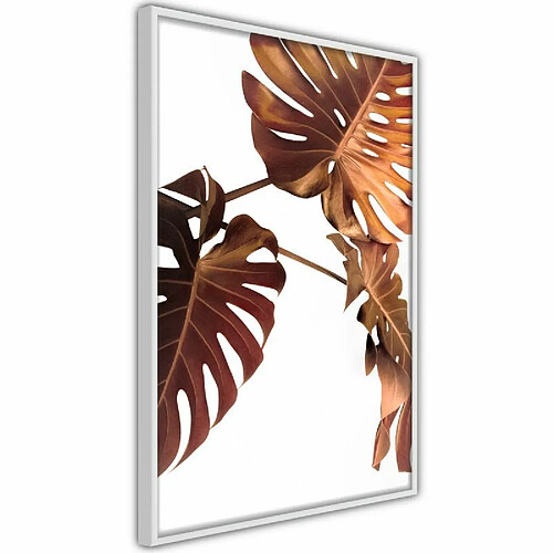 Paris Prix Affiche Murale Encadrée Copper Monstera 20 x 30 cm Blanc