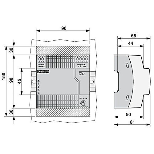 Alimentation pour rail (DIN) Phoenix Contact STEP-PS/1AC/24DC/4.2 2868664 24 V/DC 4.4 A 100 W 1 x 1 pc(s)