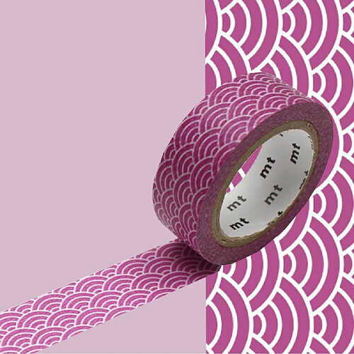 Masking tape vague Seigaiha - Violet - 1,5 cm x 7 m