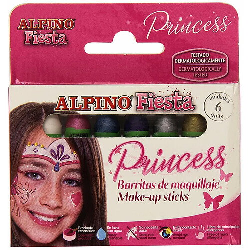 Alpino 219287 - Maquillage Princess - 6 barres, couleurs essorties