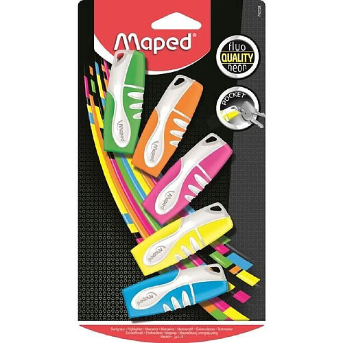 MAPED Pochette de 6 Surligneurs Peps fluo - Couleur assorties