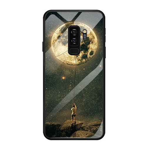 Wewoo Coque Fine Pour Galaxy S9 Plus Couverture de téléphone portable en verre peint Etui souple TPU Couverture mobile Lune