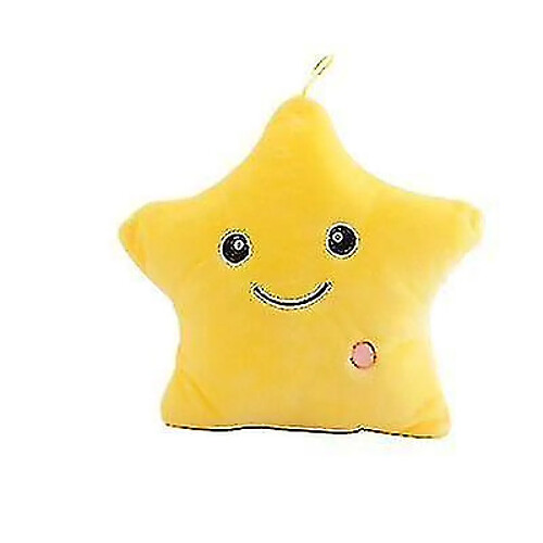 Universal Oreiller lumineux coloré LED jaune mignon cinq étoiles peluche AZ16906