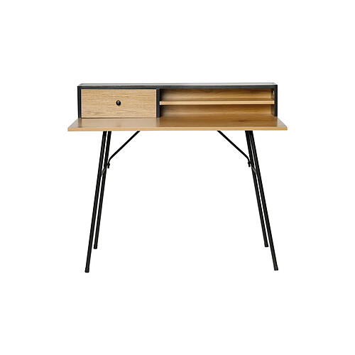 Bureau Bois Noir Pieds Métal - Ostaria