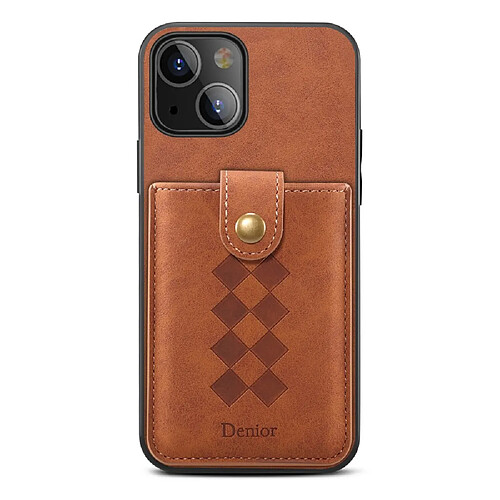 Coque en TPU + PU détachable 2-en-1, hybride avec porte-cartes marron pour votre Apple iPhone 13 mini 5.4 pouces