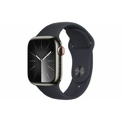 Apple Watch Series 9 GPS + Cellular 41mm Graphite Stainless Steel Case with Midnight Sport Band - M/L