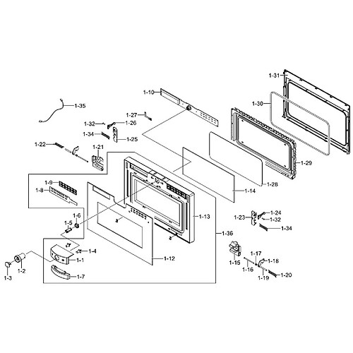 Samsung VITRE DE PORTE EXTERIEURE REP 1-12