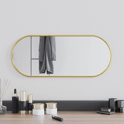 vidaXL Miroir mural Doré 60x25 cm Ovale