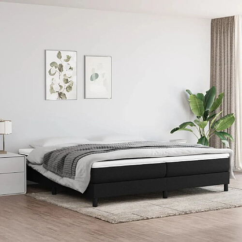 Maison Chic Lit Adulte - Lit simple Lit à sommier tapissier avec matelas moelleux - Meuble de Chambre - Noir 200x200 cm Tissu -MN13031