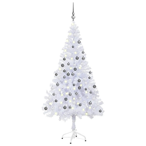 vidaXL Arbre de Noël artificiel pré-éclairé/boules 180 cm 620 branches