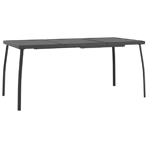 Maison Chic Table de jardin | Table d'extérieur anthracite 165x80x72 cm Treillis d'acier -GKD58378